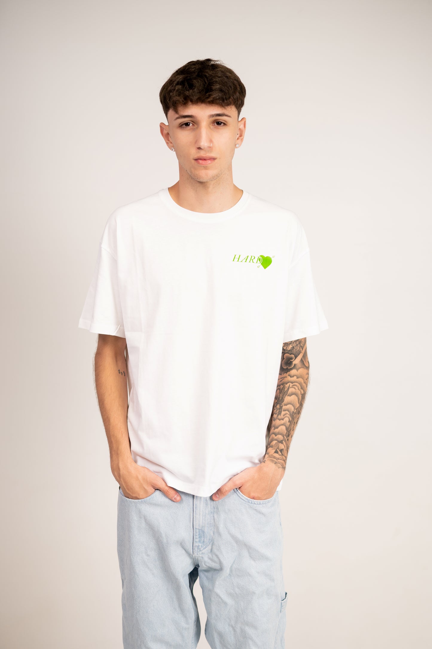 LOVE ME TEE WHITE AND GREEN