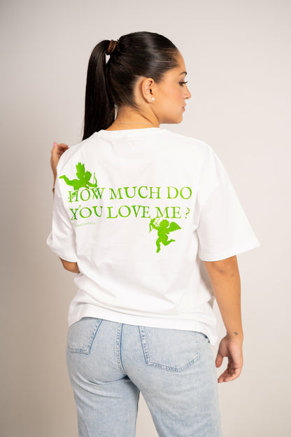 LOVE ME TEE WHITE AND GREEN