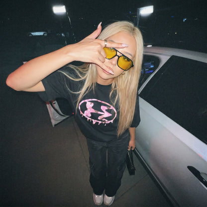 Boxy Black Tee Summer Club